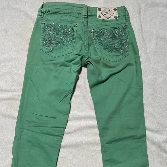 Miss Me Green Skinny Jeans - Picture 1 of 11